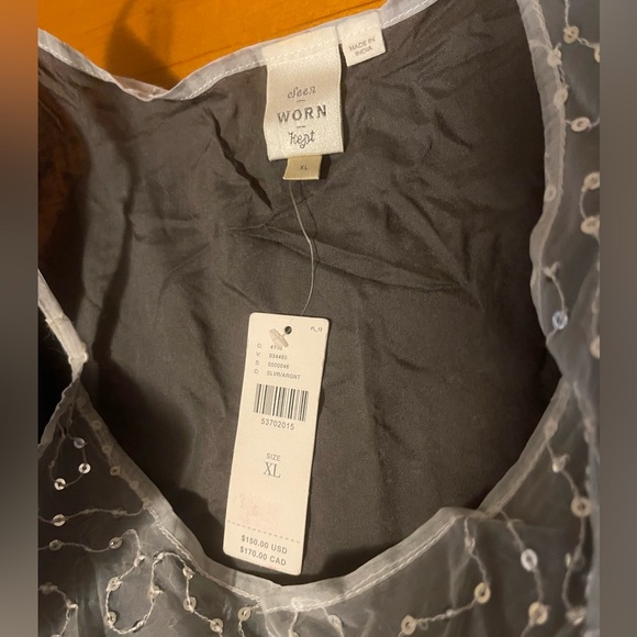 NWT Seen Worn Kept Embroidered Sequined Cami size XL - Picture 6 of 6